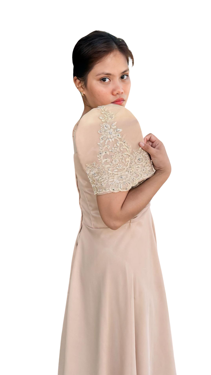 Filipiniana Dark Nude with Lace