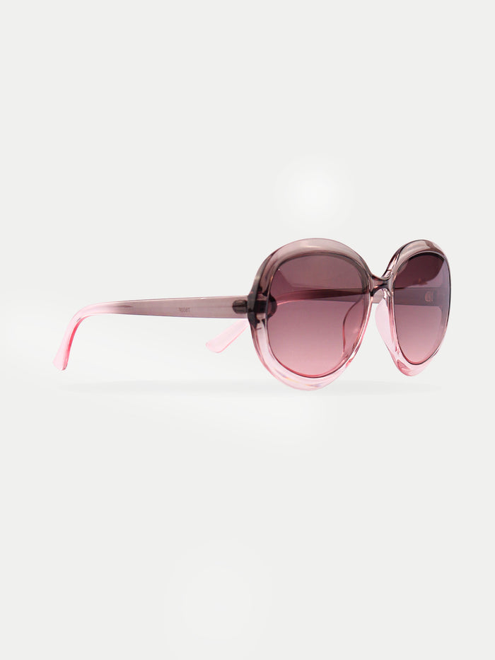 Round 70s Ombre Sunglasses | Grey Ombre-Image 2
