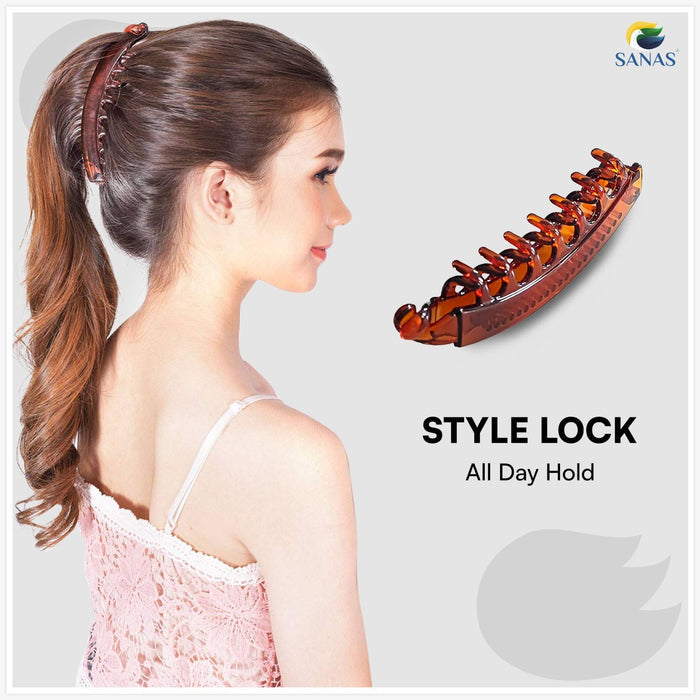 Elegant Acrylic Banana Clutcher Hair Clip for Daily Office and Party Wear