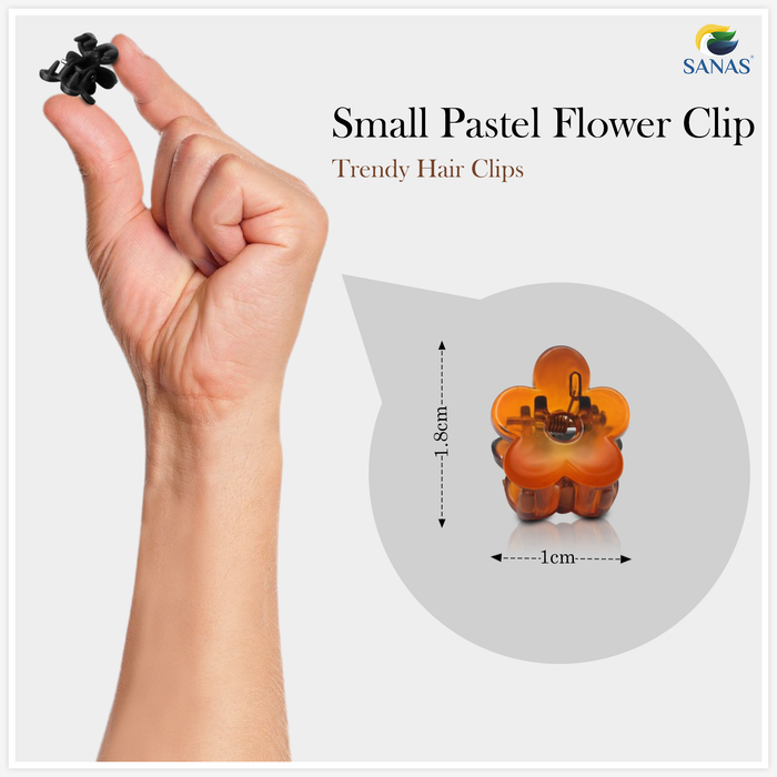 Multicolor Acrylic Flower Hair Clips for School Office and Casual Wear