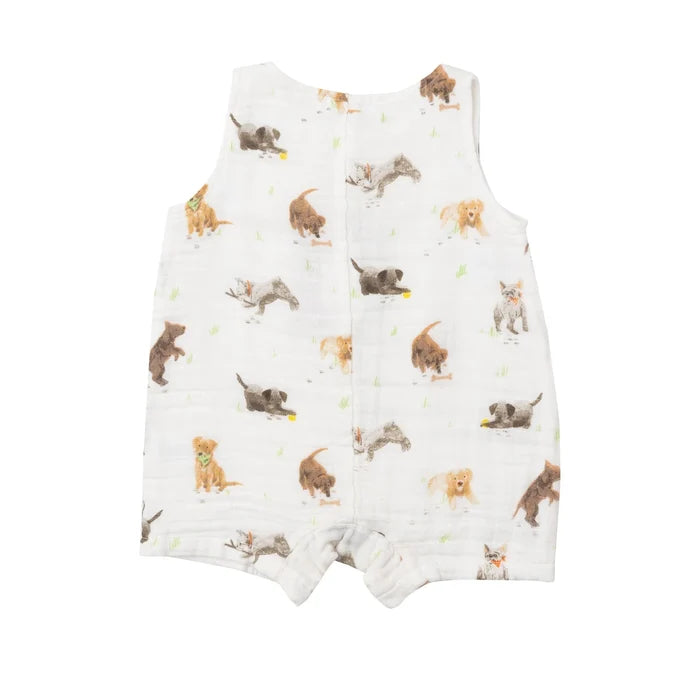 Shortie Romper - Watercolor Puppies | Angel Dear - Jenni Kidz