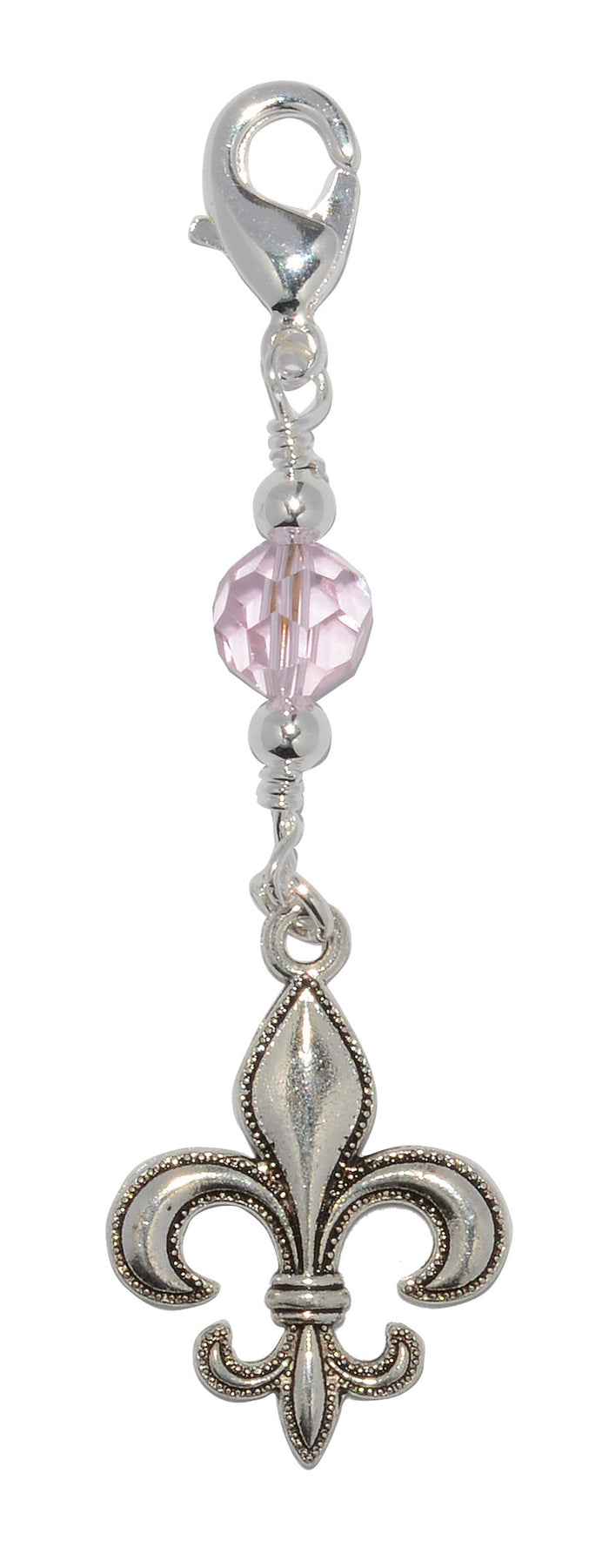 Silver Fleur-de-lis Charm - Large Elegant Hair Accessory front view