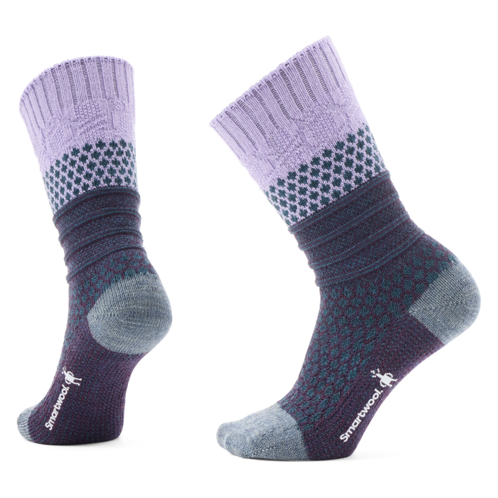Smartwool Womens Popcorn Cable Sock Apparel Smartwool Ultra Violet Small