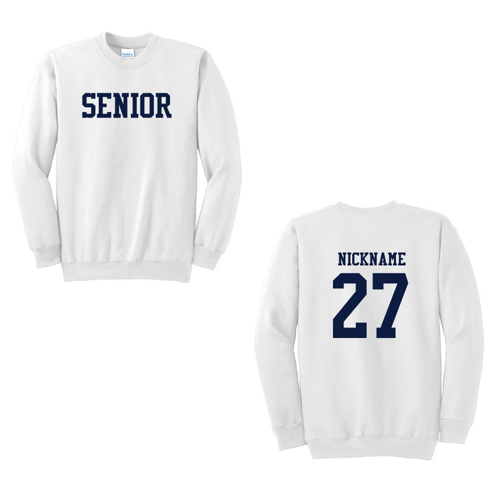 Staples Class of 2027 Senior Crewneck Logowear Staples Class of 2027 White Sweatshirt/Navy Text Adult XS