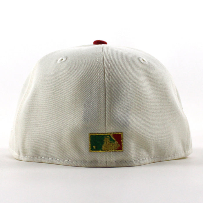 Texas Rangers 40th anniversary New Era 59Fifty Fitted Hat (Chrome White Scarlet Red Green Under Brim)