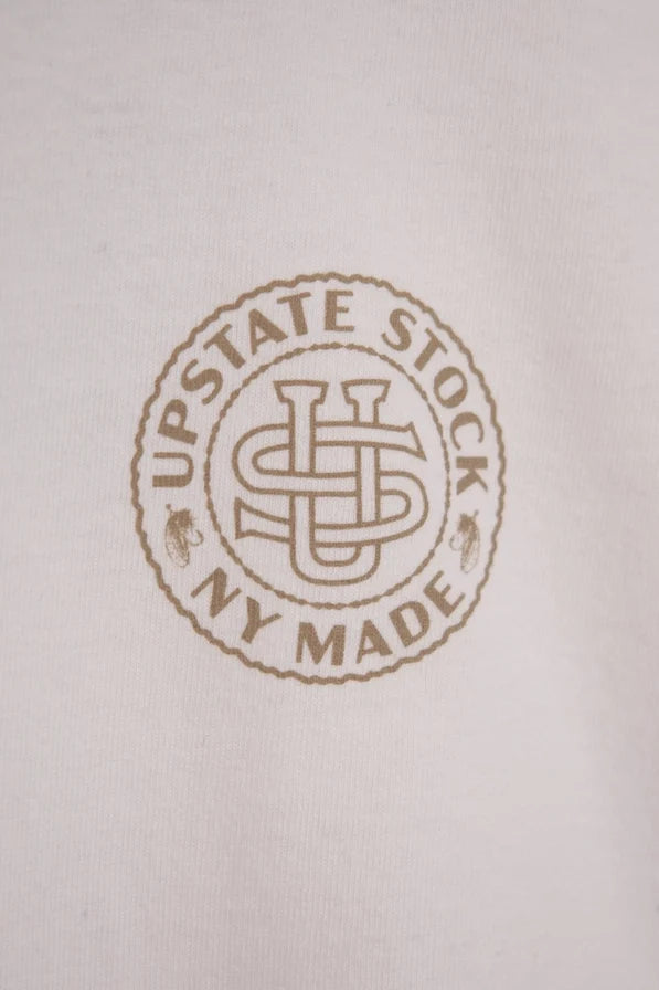 The 50/50 Upcycled Cotton Shirt - Us Collegiate Logo White