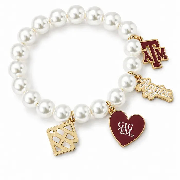 The A&M Charm Bracelet-Pearl