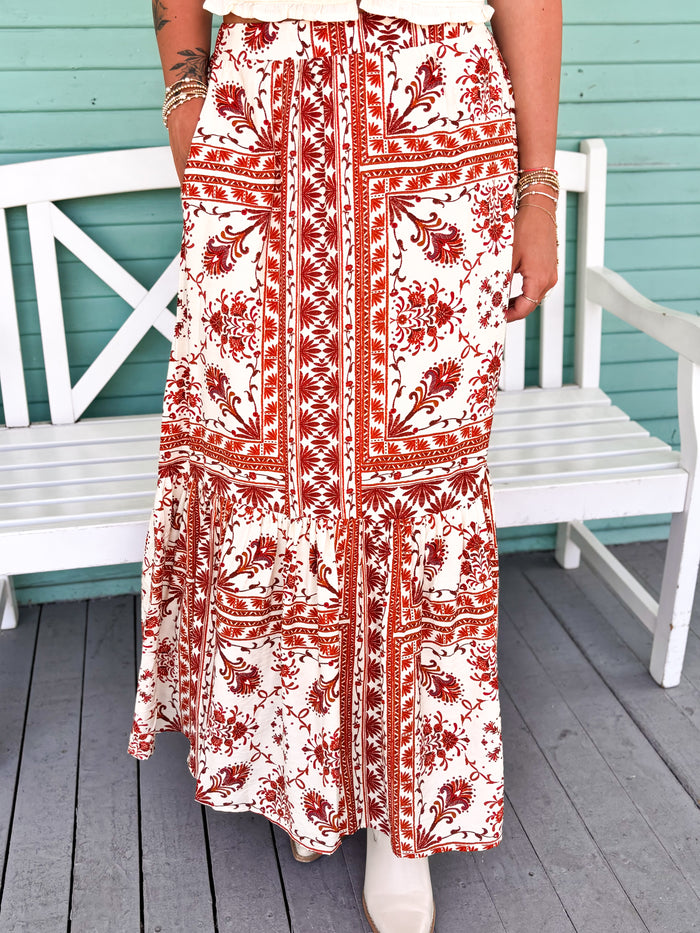 The Ellis Maxi Skirt-Orange