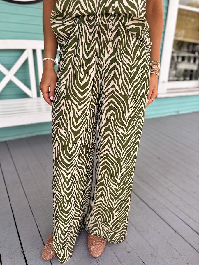 The Haley Zebra Set-Olive