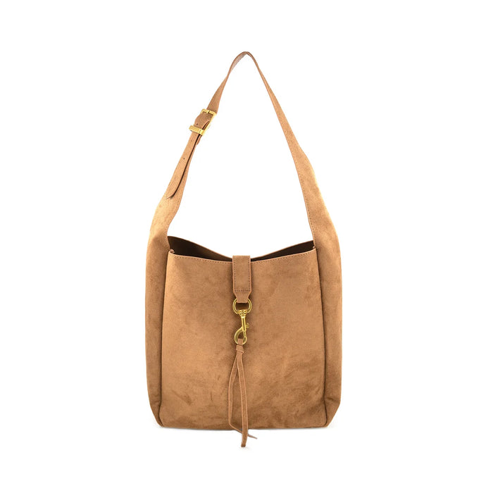The Noa Small Suede Bucket Bag-Tan
