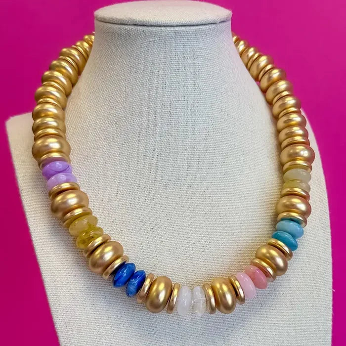 The Statement Bead Necklace-Gold Mix