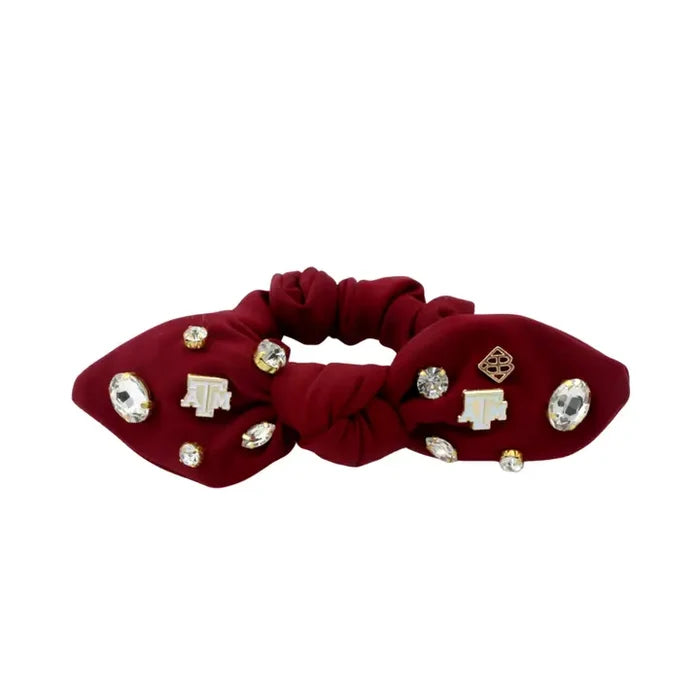 The Texas A&M Bow Scrunchie-Maroon
