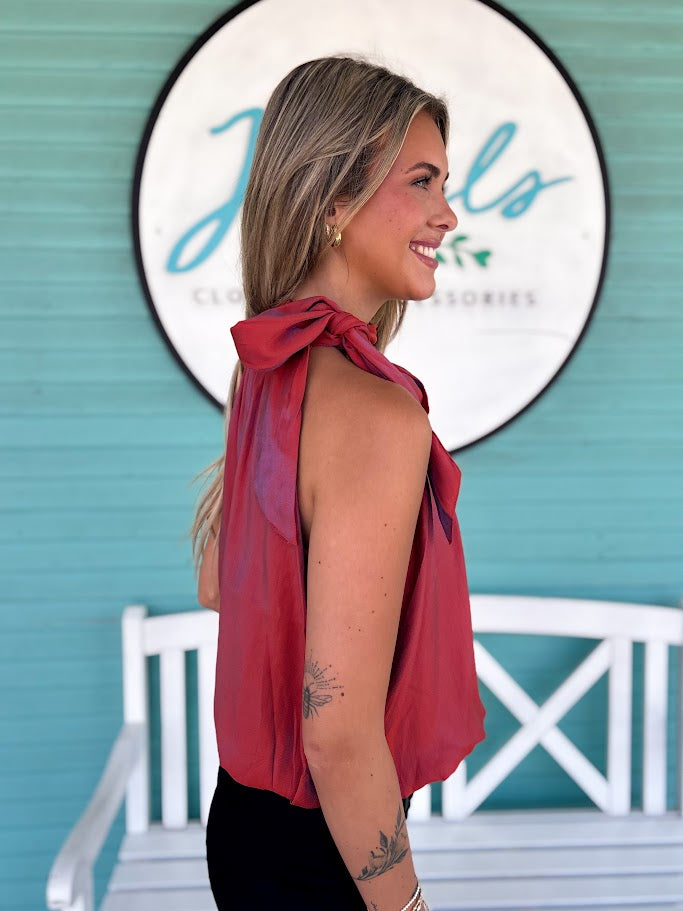 The Tilley High Neck Bubble Top-Rust