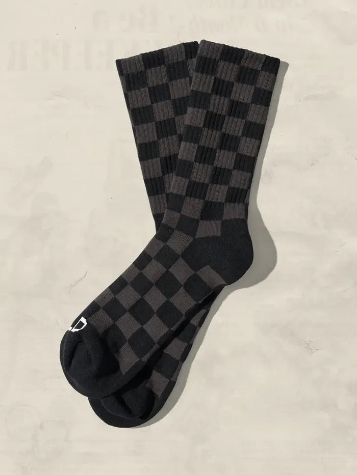Tonal Checkerboard Crew Socks