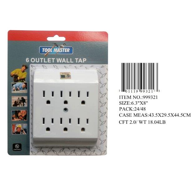 TOOL MASTER 6 OUTLET WALL TAP UL