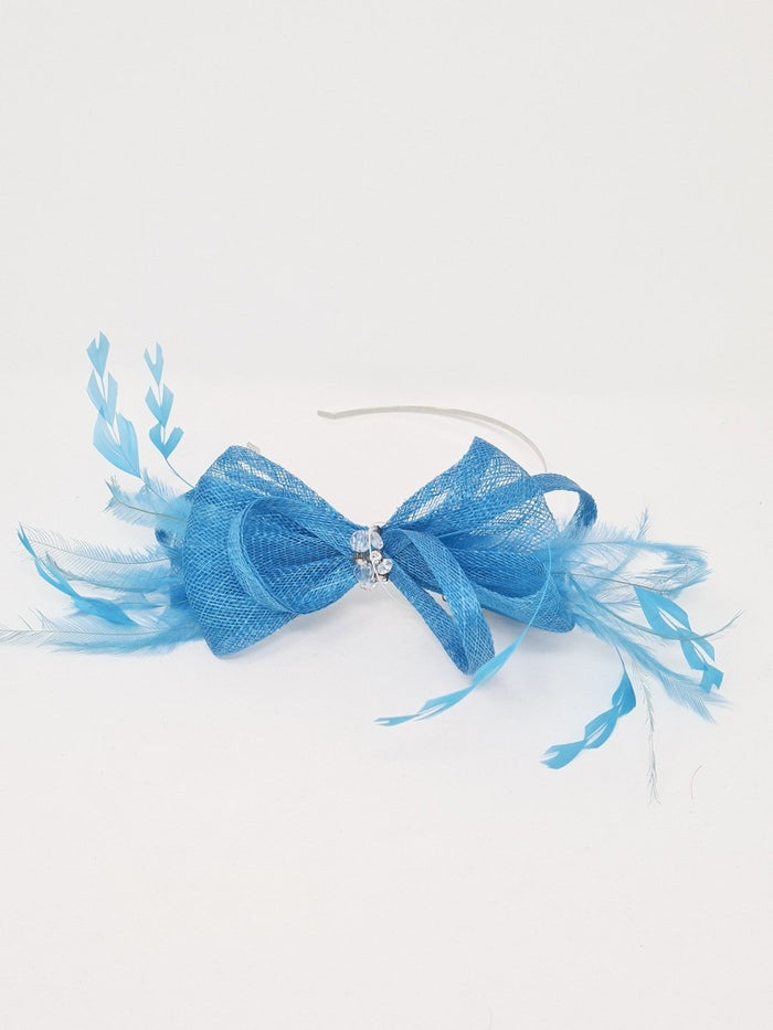 Turquoise Blue Bow Fascinator - Franklins