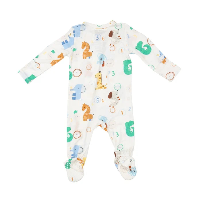 Two Way Zipper Footie - Animal Numbers | Angel Dear - Jenni Kidz