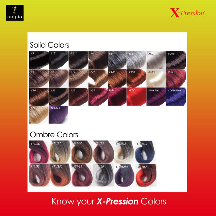 X-Pression Pre-stretched Hair Braiding Extensions 50" Color 1/613