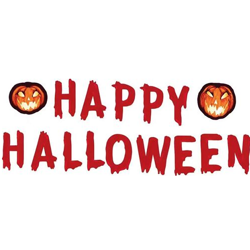 10 ft "Happy Halloween" Hanging Banner with Jack-o'-Lanterns, Wholesale
