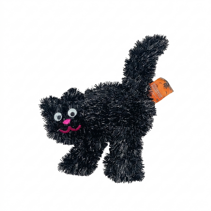 12" x 14" Halloween Black Cat Tinsel Decoration, Wholesale