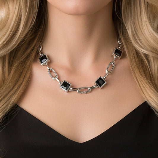 12009 - Crystal Necklace - Black