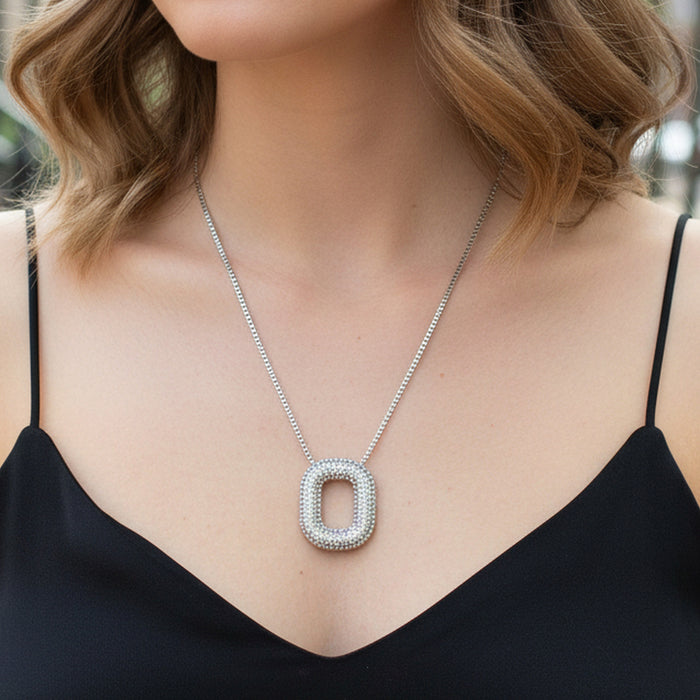 12041 - Crystal "O" Initial Necklace - AB