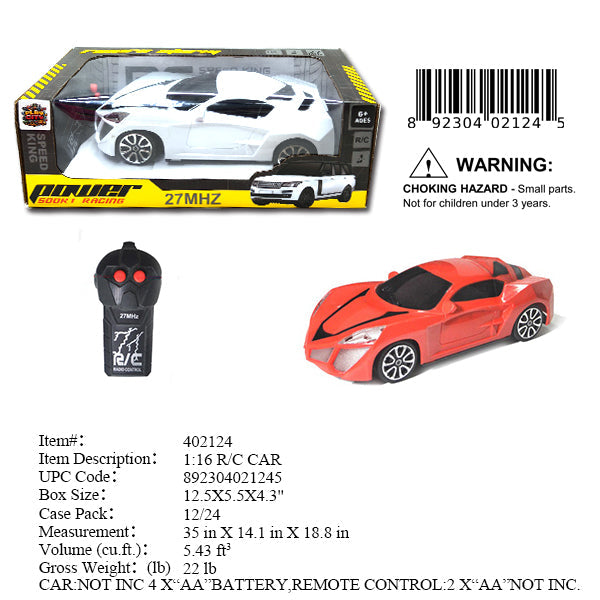 12.5X5.5X4.3"RC 2CH SPORT CAR