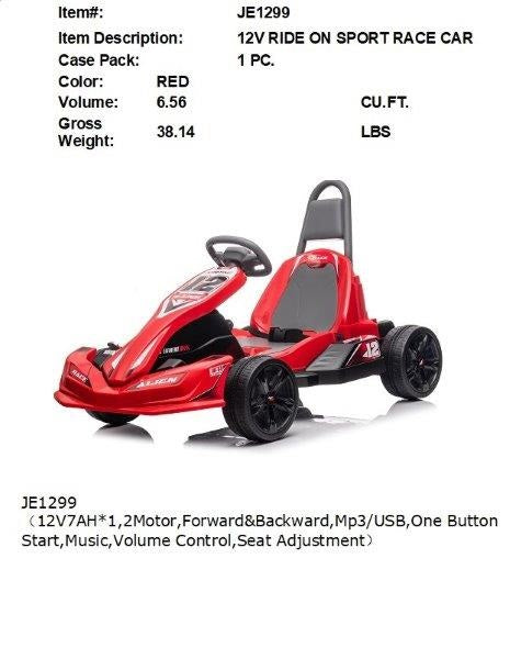12V RIDE ON SPORT RACE CAR