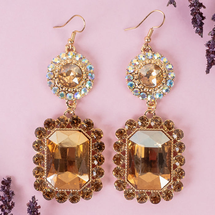1380 - Crystal Earrings - Gold
