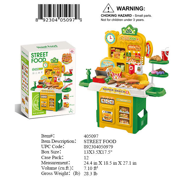 13X3.5X17.5"STREET FOOD COOKING KITCHEN SET