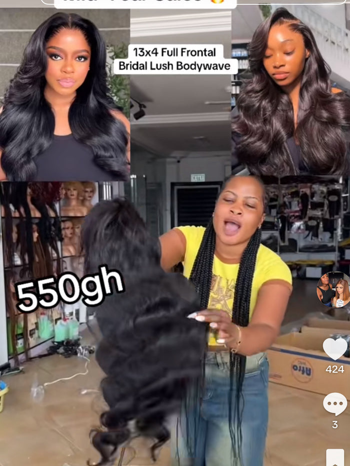 13x4 Full Frontal Bridal Lush Bodywave