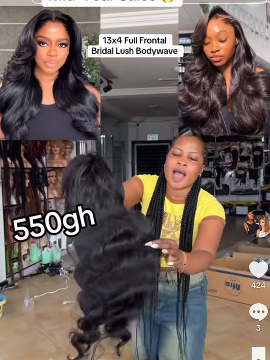 13x4 Full Frontal Bridal Lush Bodywave
