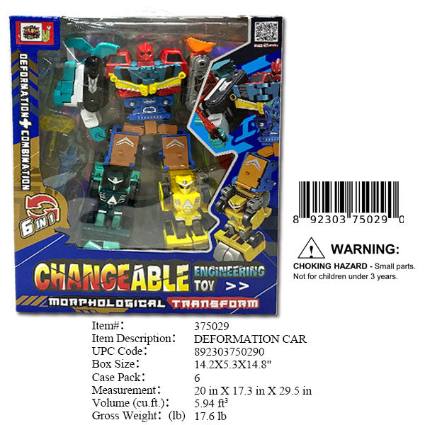 14.2X5.3X14.8"CHANGEABLE ROBOT