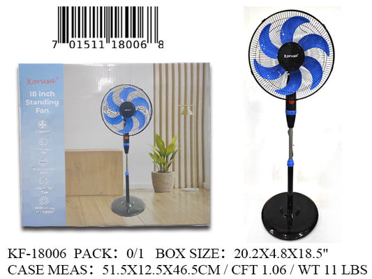 16"KORUSA 6 BLADE POWER STAND FAN