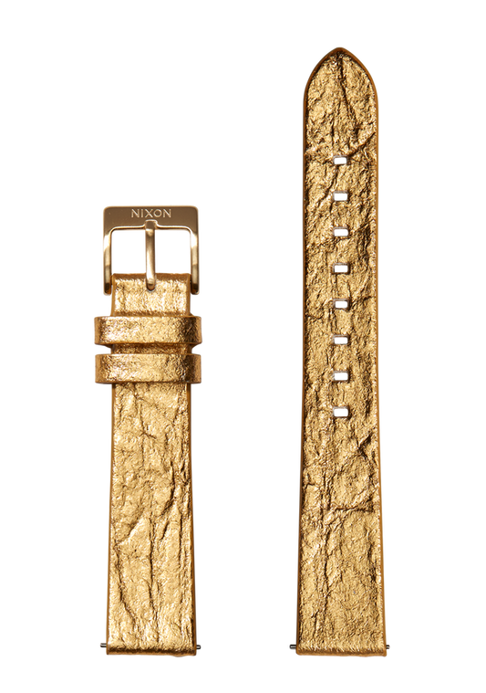 16mm Pineapple Leather Band - Gold Foil