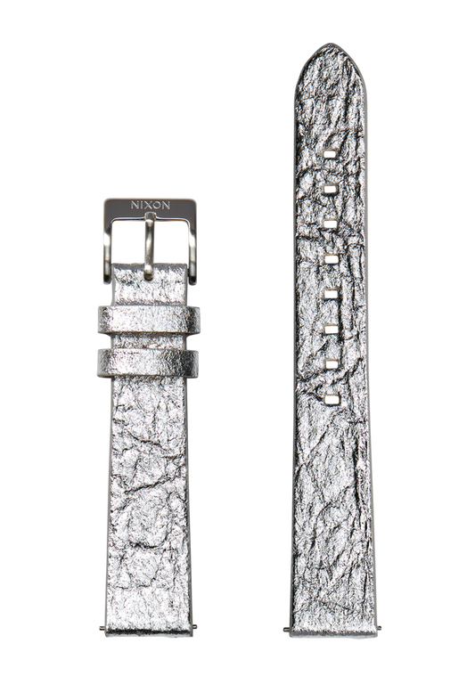 16mm Pineapple Leather Band - Silver Foil