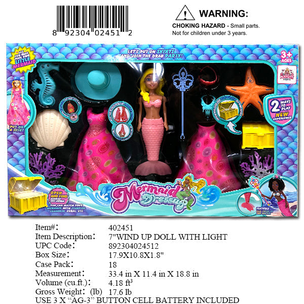 17.9X10.8X1.8"MERMAID DRESS UP PLAY SET