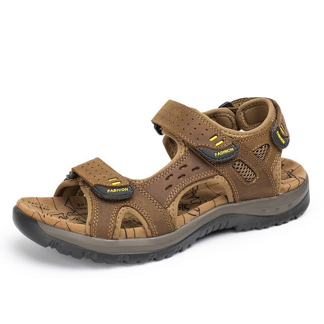 2017 Summer Sandals Genuine Leather Men Shoes Casual Big Size New Soft  Men's Sandals