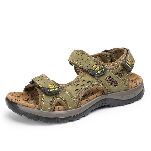 2017 Summer Sandals Genuine Leather Men Shoes Casual Big Size New Soft  Men's Sandals