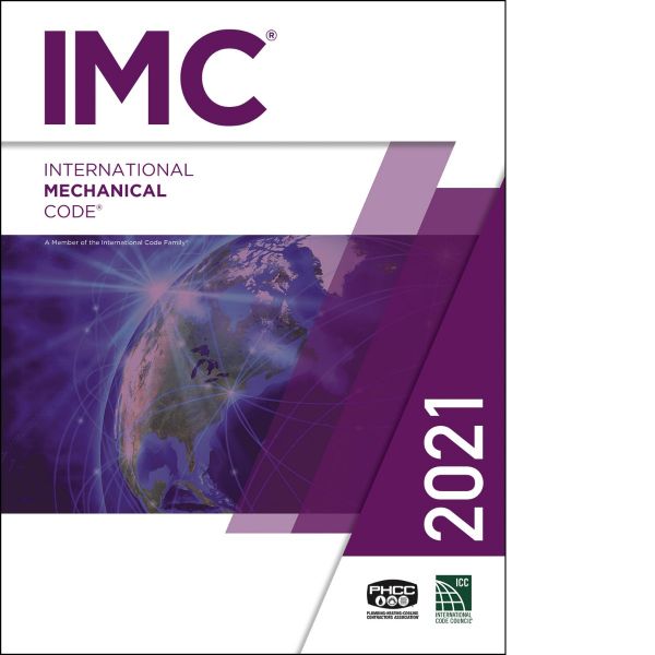 2021 International Mechanical Code book cover with purple design and image of Earth from space