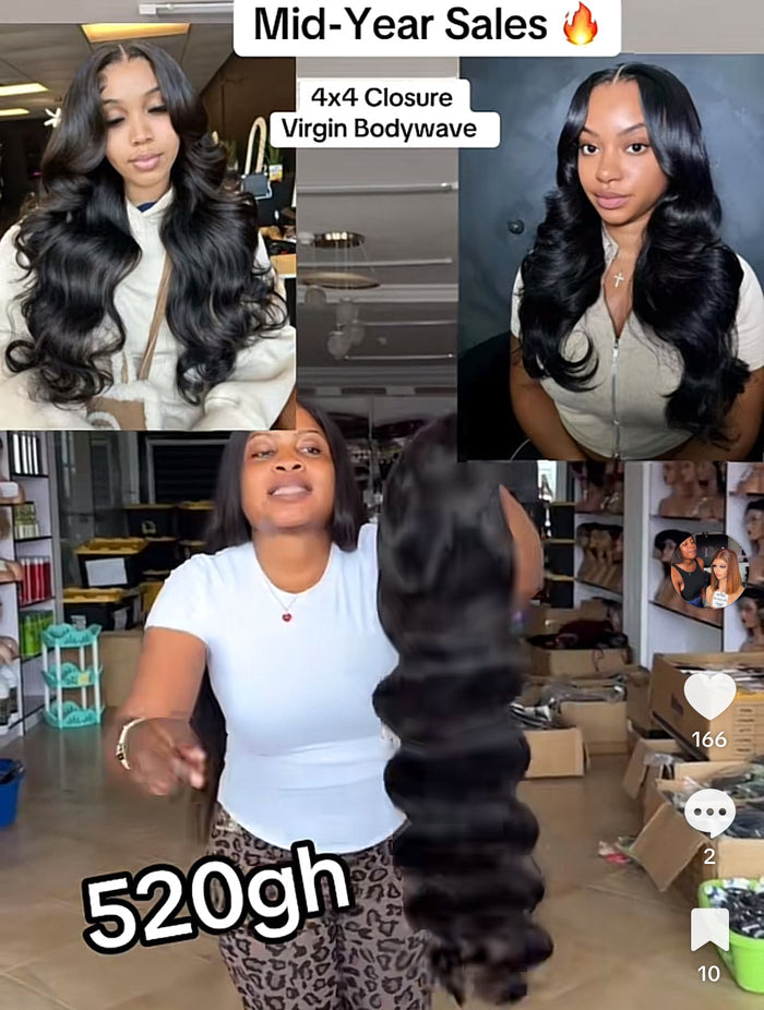 4x4 Closure Virgin Bodywave