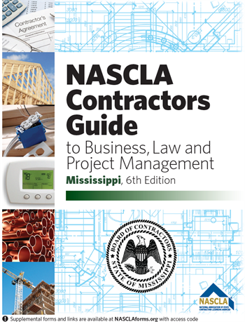 Cover of NASCLA Contractors Guide Mississippi 6th Edition for business, law, and project management exam preparation