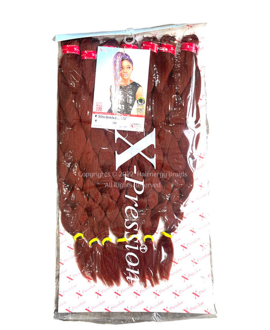 7X  X-Pression Pre-stretched Hair Braiding Extensions 52" Color 350