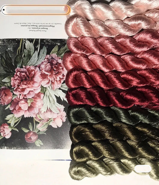 80m Suzhou Embroidery Untwisted Mulberry Silk Thread(#024 #066 #067  80m*10) - Ronghua Threads