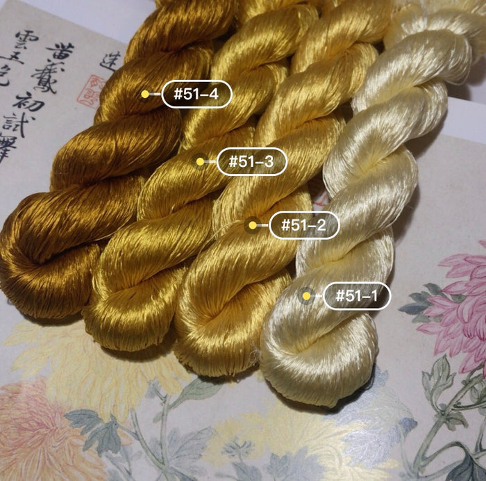 80m Suzhou Embroidery Untwisted Mulberry Silk Thread(#051 （1-4） 80m*4) - Ronghua Threads