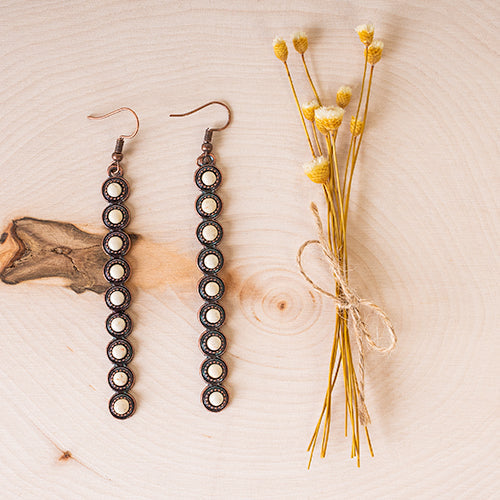 93045 - Squash Blossom Earrings - Ivory Copper