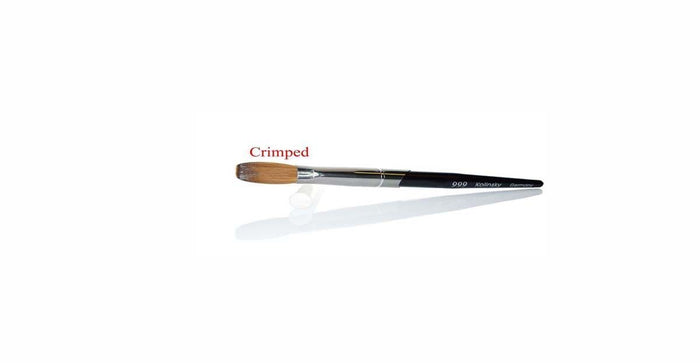 999 Titanium Handle - Kolinsky Acrylic Nail Brush For Manicure Powder (CRIMPED)