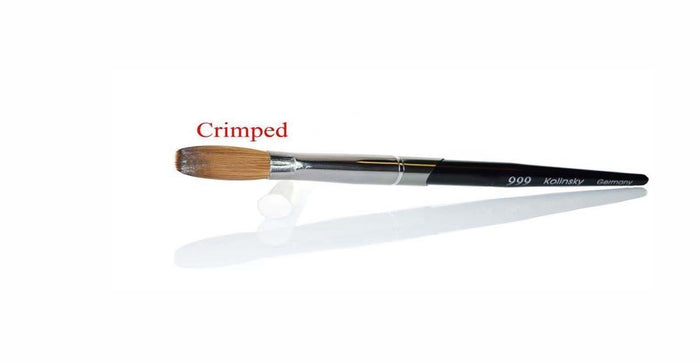 999 Titanium Handle - Kolinsky Acrylic Nail Brush For Manicure Powder (CRIMPED)