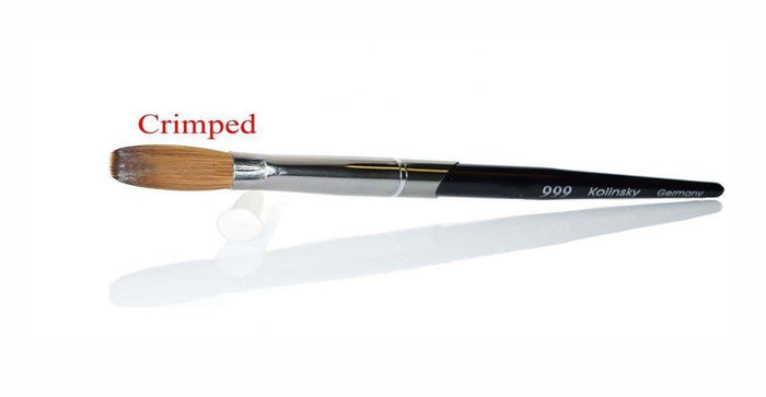 999 Titanium Handle - Kolinsky Acrylic Nail Brush For Manicure Powder (CRIMPED)