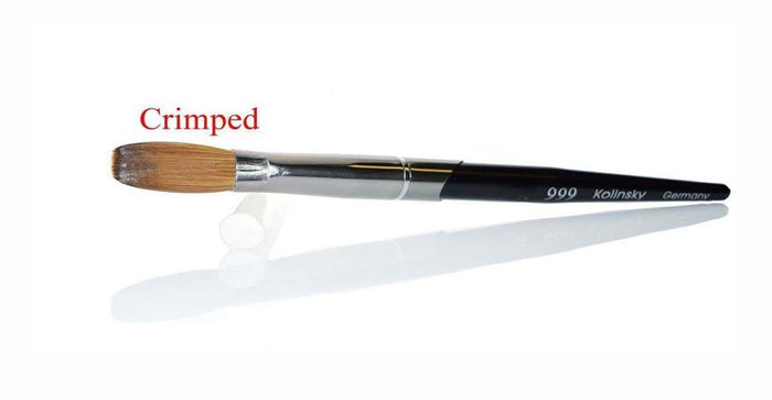 999 Titanium Handle - Kolinsky Acrylic Nail Brush For Manicure Powder (CRIMPED)